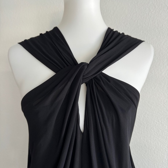 Vanessa Bruno Black Silk Draped Front Dress in Size 2 - Picture 2 of 6